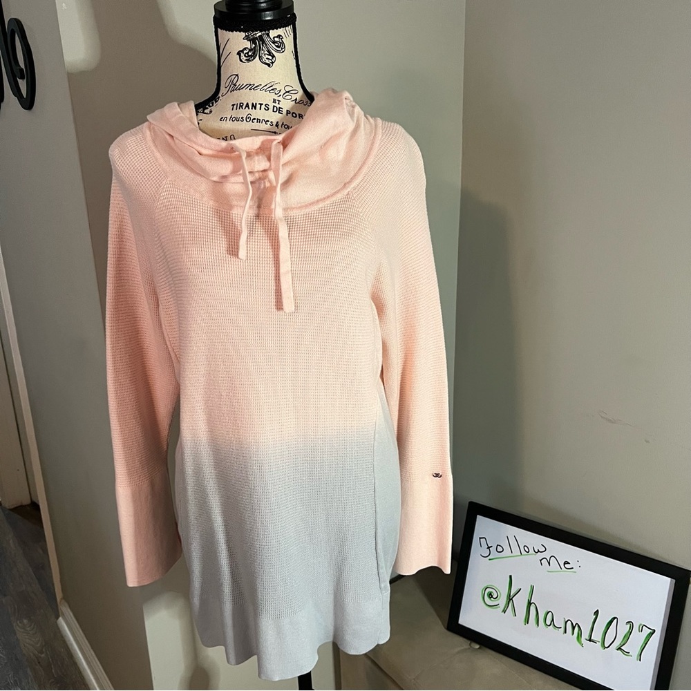 Calia Hombre Gray Pink Lightweight Hoodie Size large